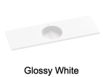 Plan vasque lavabo rond, sur mesure, Largeur 61 à 200 cm x Profondeur 46 à 80 cm, résine composite de haute qualité, Finition lisse blanc BRILLANT laqué ou mate, Livraison Offerte.